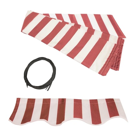 Tepee Supplies 8 x 6.5 in. Waterproof Fabric for Retractable Patio Awning, Red & White TE1494018